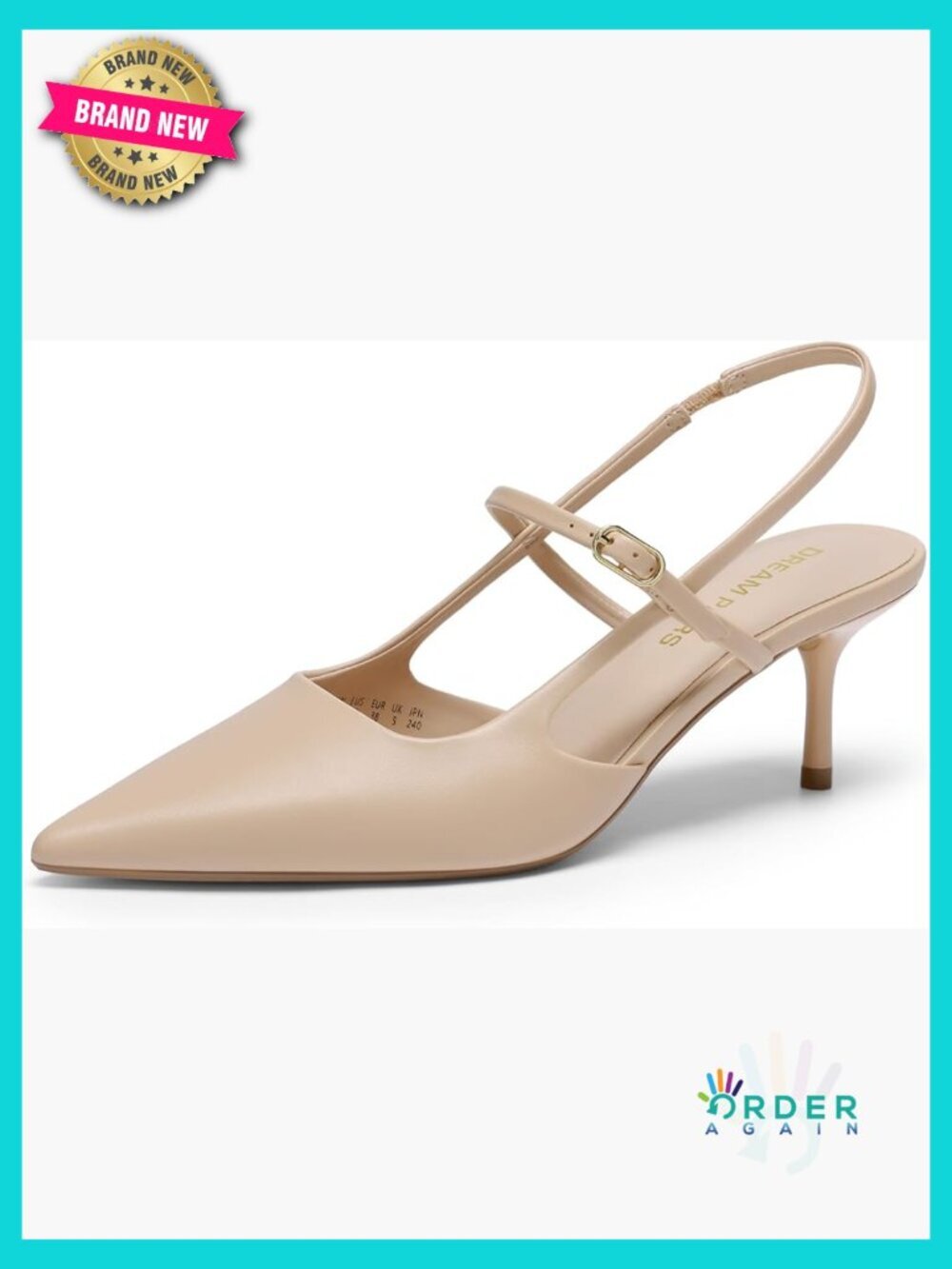 Mary Jane Kitten Heels Slingback Pointed Toe Closed Dress Pumps Comfort